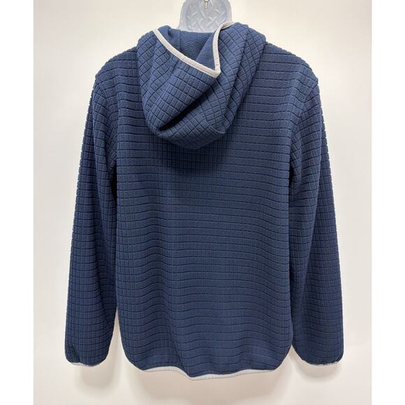 Spyder Men's Full Zip Jacket Hoodie Fleece Dry Thermo Web Blue Textured Medium - Picture 2 of 5